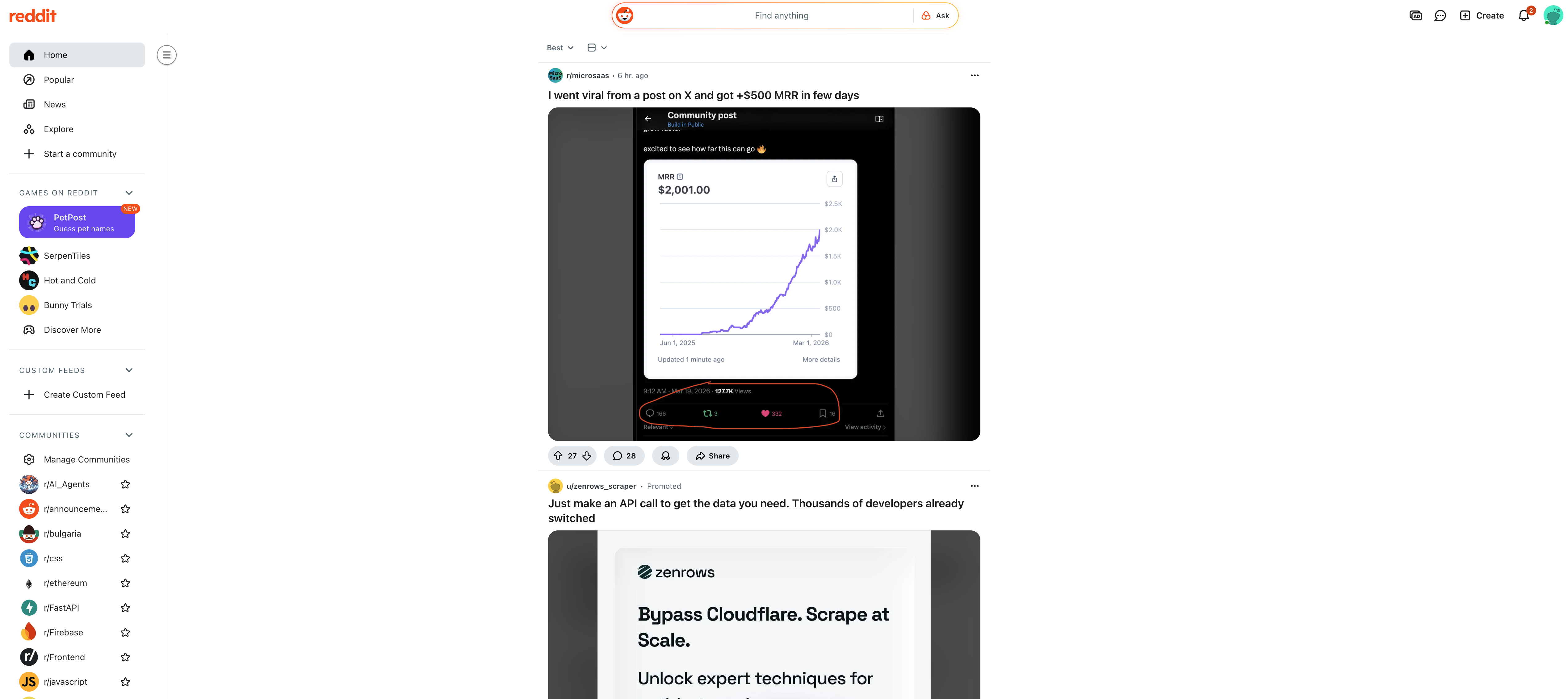 Reddit website screenshot